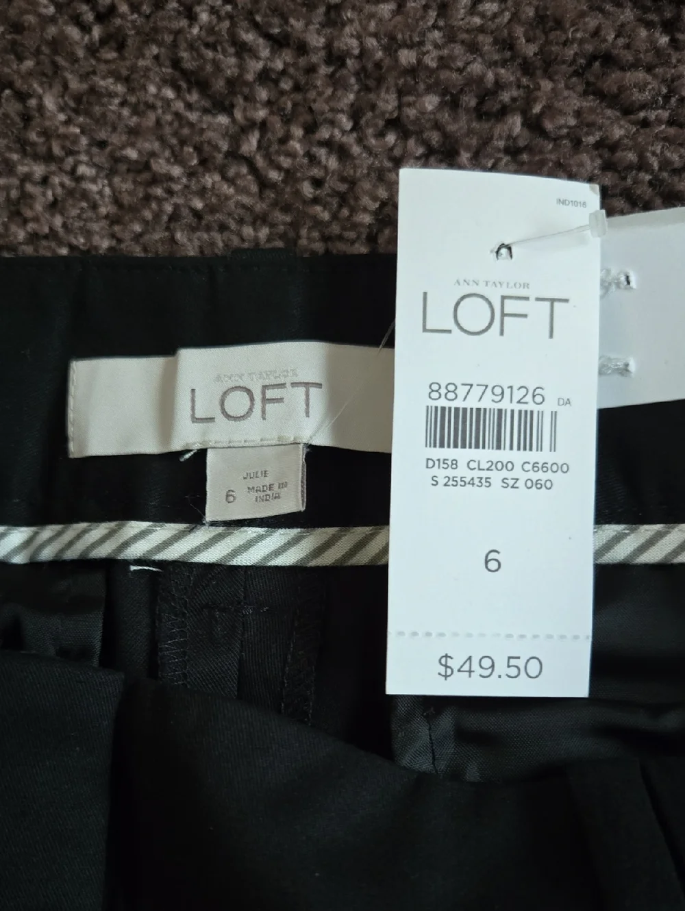 NEW Ann Taylor Loft Black Julie Curvy Crop Pants 6 - Picture 3 of 7